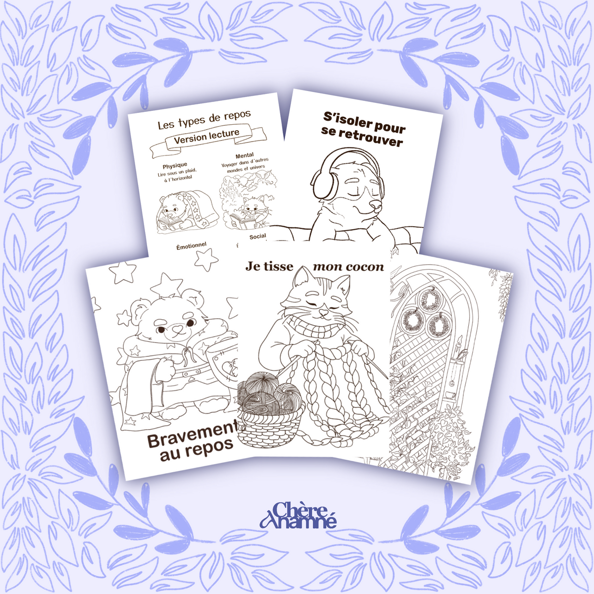 Pack de 5 Coloriages - « Se reposer pour se relever »
